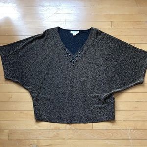 COPY - Vintage Evening Top add shoulder pads!! M crystal embellished